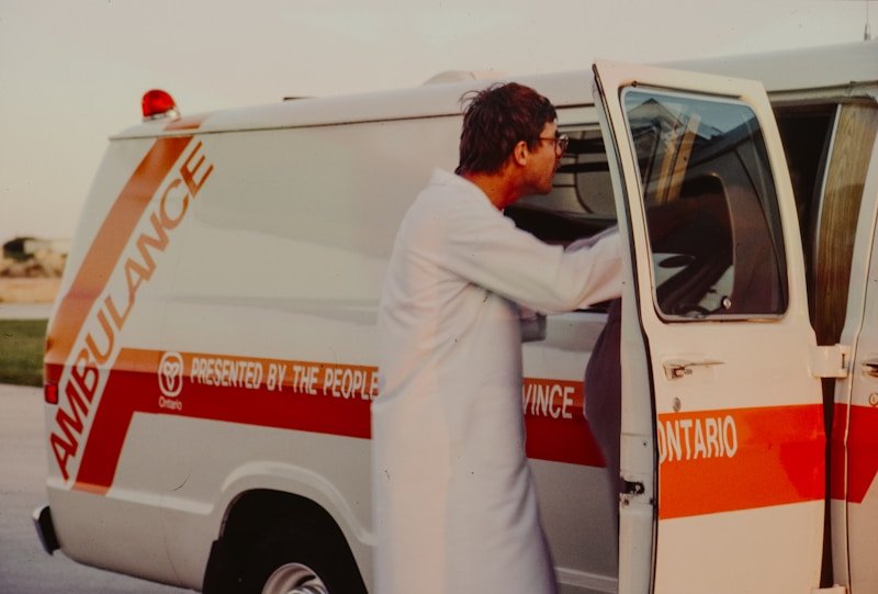 Ambulance responding to a burn emergency